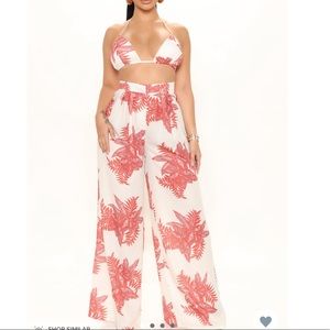 Two Piece Floral Pants Set